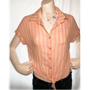 NWT Justice Girls Tie Front Top